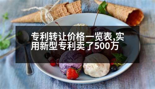 專利轉(zhuǎn)讓價(jià)格一覽表,實(shí)用新型專利賣了500萬