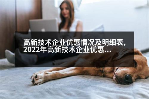 高新技術(shù)企業(yè)優(yōu)惠情況及明細表,2022年高新技術(shù)企業(yè)優(yōu)惠政策