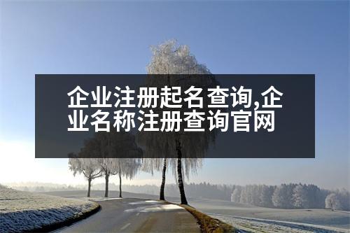 企業(yè)注冊(cè)起名查詢,企業(yè)名稱注冊(cè)查詢官網(wǎng)