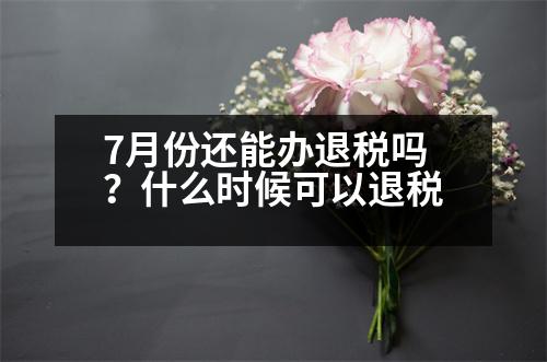 7月份還能辦退稅嗎？什么時(shí)候可以退稅