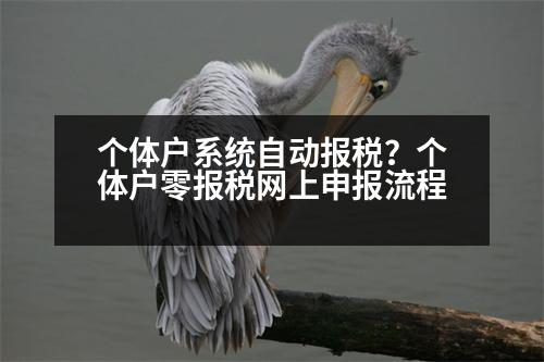 個體戶系統(tǒng)自動報(bào)稅？個體戶零報(bào)稅網(wǎng)上申報(bào)流程