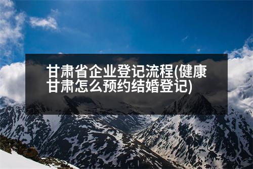 甘肅省企業(yè)登記流程(健康甘肅怎么預約結(jié)婚登記)