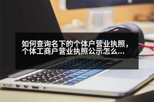 如何查詢名下的個體戶營業(yè)執(zhí)照，個體工商戶營業(yè)執(zhí)照公示怎么查詢