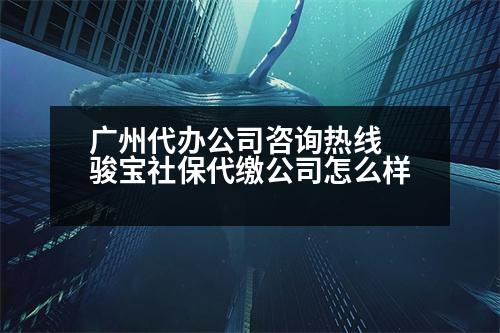 廣州代辦公司咨詢熱線 駿寶社保代繳公司怎么樣