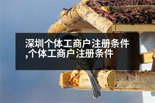 深圳個體工商戶注冊條件,個體工商戶注冊條件