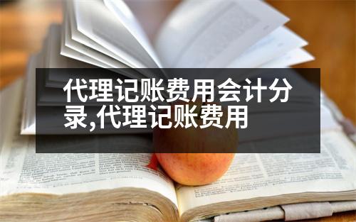 代理記賬費(fèi)用會計分錄,代理記賬費(fèi)用