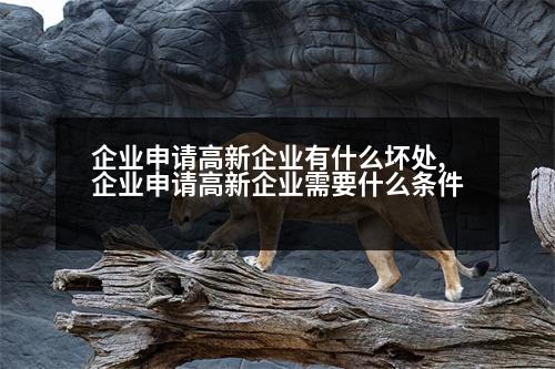 企業(yè)申請高新企業(yè)有什么壞處,企業(yè)申請高新企業(yè)需要什么條件