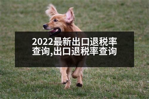 2022最新出口退稅率查詢,出口退稅率查詢