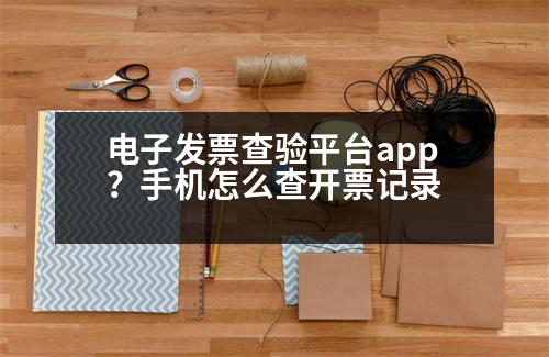 電子發(fā)票查驗平臺app？手機(jī)怎么查開票記錄