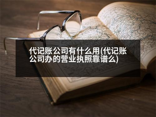 代記賬公司有什么用(代記賬公司辦的營業(yè)執(zhí)照靠譜么)