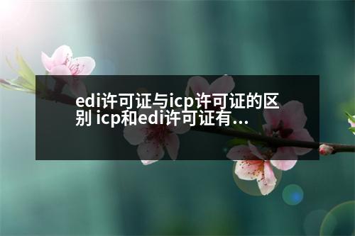 edi許可證與icp許可證的區(qū)別 icp和edi許可證有什么區(qū)別嗎