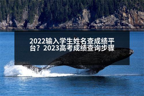 2022輸入學生姓名查成績平臺？2023高考成績查詢步驟