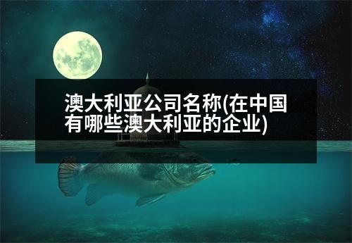 澳大利亞公司名稱(在中國(guó)有哪些澳大利亞的企業(yè))