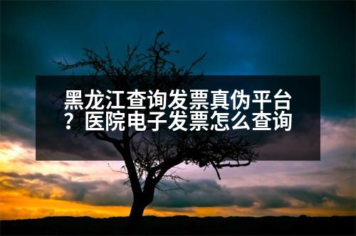 黑龍江查詢(xún)發(fā)票真?zhèn)纹脚_(tái)？醫(yī)院電子發(fā)票怎么查詢(xún)