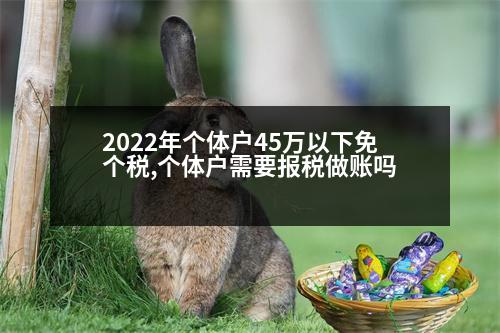 2022年個體戶45萬以下免個稅,個體戶需要報(bào)稅做賬嗎