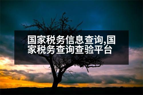 國家稅務信息查詢,國家稅務查詢查驗平臺