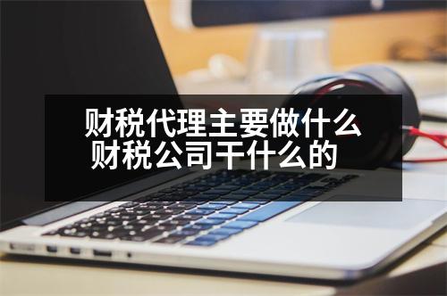 財稅代理主要做什么 財稅公司干什么的