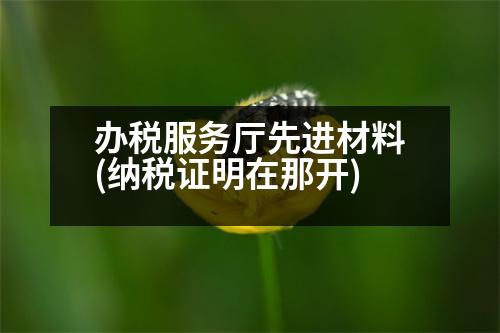 辦稅服務(wù)廳先進(jìn)材料(納稅證明在那開)