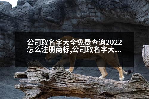 公司取名字大全免費(fèi)查詢2022怎么注冊商標(biāo),公司取名字大全免費(fèi)查詢2022