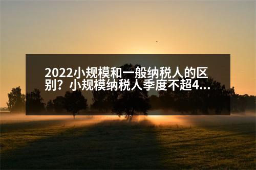 2022小規(guī)模和一般納稅人的區(qū)別？小規(guī)模納稅人季度不超45萬免稅嗎