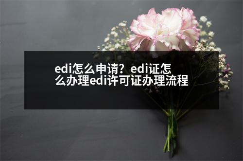 edi怎么申請？edi證怎么辦理edi許可證辦理流程