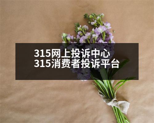 315網(wǎng)上投訴中心 315消費者投訴平臺