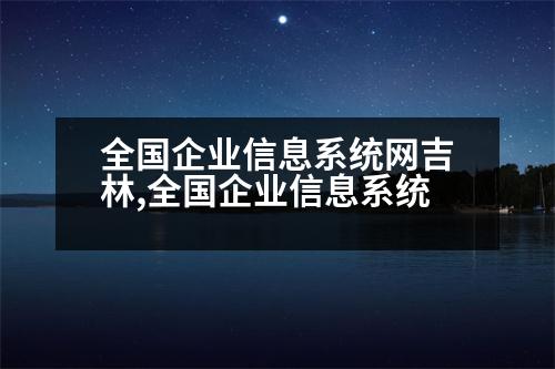 全國(guó)企業(yè)信息系統(tǒng)網(wǎng)吉林,全國(guó)企業(yè)信息系統(tǒng)