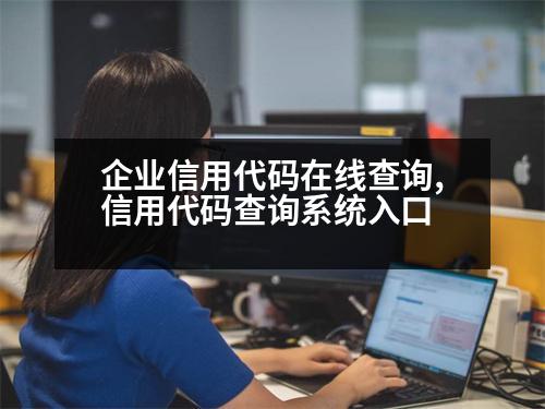 企業(yè)信用代碼在線查詢,信用代碼查詢系統(tǒng)入口