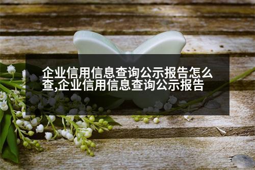 企業(yè)信用信息查詢公示報(bào)告怎么查,企業(yè)信用信息查詢公示報(bào)告