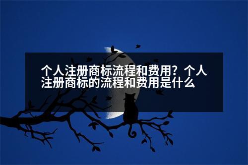 個(gè)人注冊商標(biāo)流程和費(fèi)用？個(gè)人注冊商標(biāo)的流程和費(fèi)用是什么