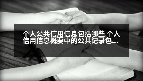 個人公共信用信息包括哪些 個人信用信息概要中的公共記錄包括哪些