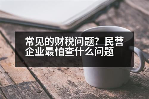 常見的財(cái)稅問題？民營(yíng)企業(yè)最怕查什么問題