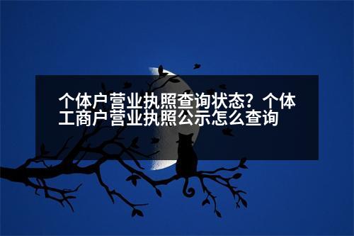 個體戶營業(yè)執(zhí)照查詢狀態(tài)？個體工商戶營業(yè)執(zhí)照公示怎么查詢