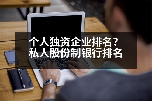 個人獨資企業(yè)排名？私人股份制銀行排名