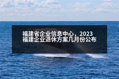 福建省企業(yè)信息中心，2023福建企業(yè)退休方案幾月份公布