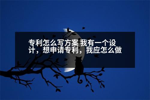 專利怎么寫方案 我有一個(gè)設(shè)計(jì)，想申請(qǐng)專利，我應(yīng)怎么做