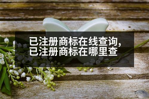 已注冊(cè)商標(biāo)在線查詢,已注冊(cè)商標(biāo)在哪里查