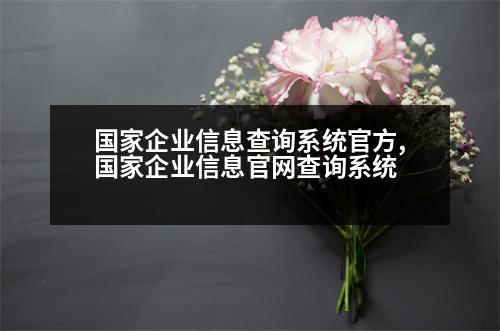 國(guó)家企業(yè)信息查詢(xún)系統(tǒng)官方,國(guó)家企業(yè)信息官網(wǎng)查詢(xún)系統(tǒng)