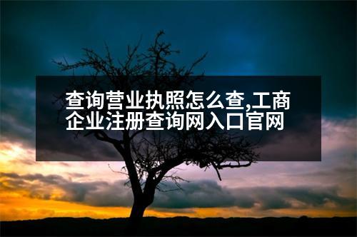 查詢營業(yè)執(zhí)照怎么查,工商企業(yè)注冊查詢網(wǎng)入口官網(wǎng)