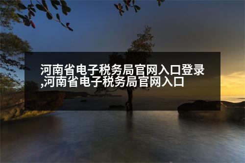 河南省電子稅務局官網(wǎng)入口登錄,河南省電子稅務局官網(wǎng)入口