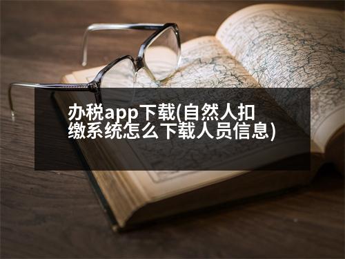 辦稅app下載(自然人扣繳系統(tǒng)怎么下載人員信息)