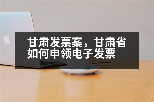 甘肅發(fā)票案，甘肅省如何申領電子發(fā)票