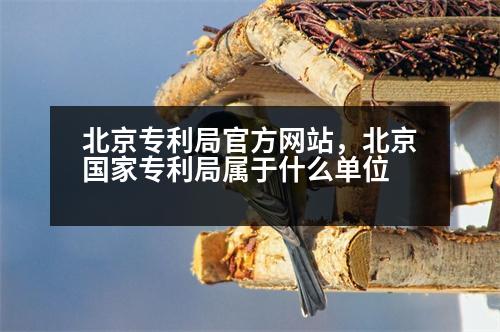 北京專利局官方網(wǎng)站，北京國家專利局屬于什么單位