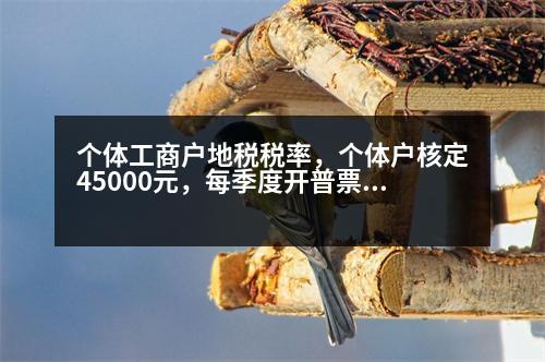 個體工商戶地稅稅率，個體戶核定45000元，每季度開普票2萬，需要交個稅多少