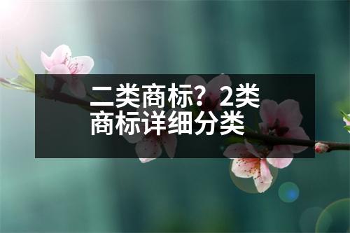 二類商標(biāo)？2類商標(biāo)詳細分類